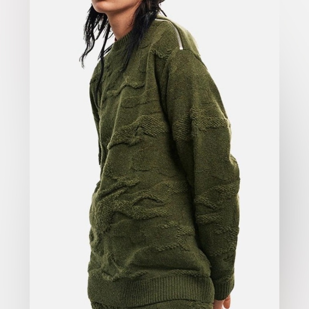 IVY PARK Olive Green Textured Sweater